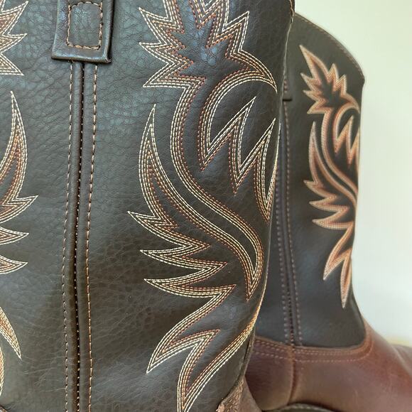 Men’s Laredo Western Leather Boots Sz 8.5 D Copper Kettle Trucker 4243 - Picture 3 of 11